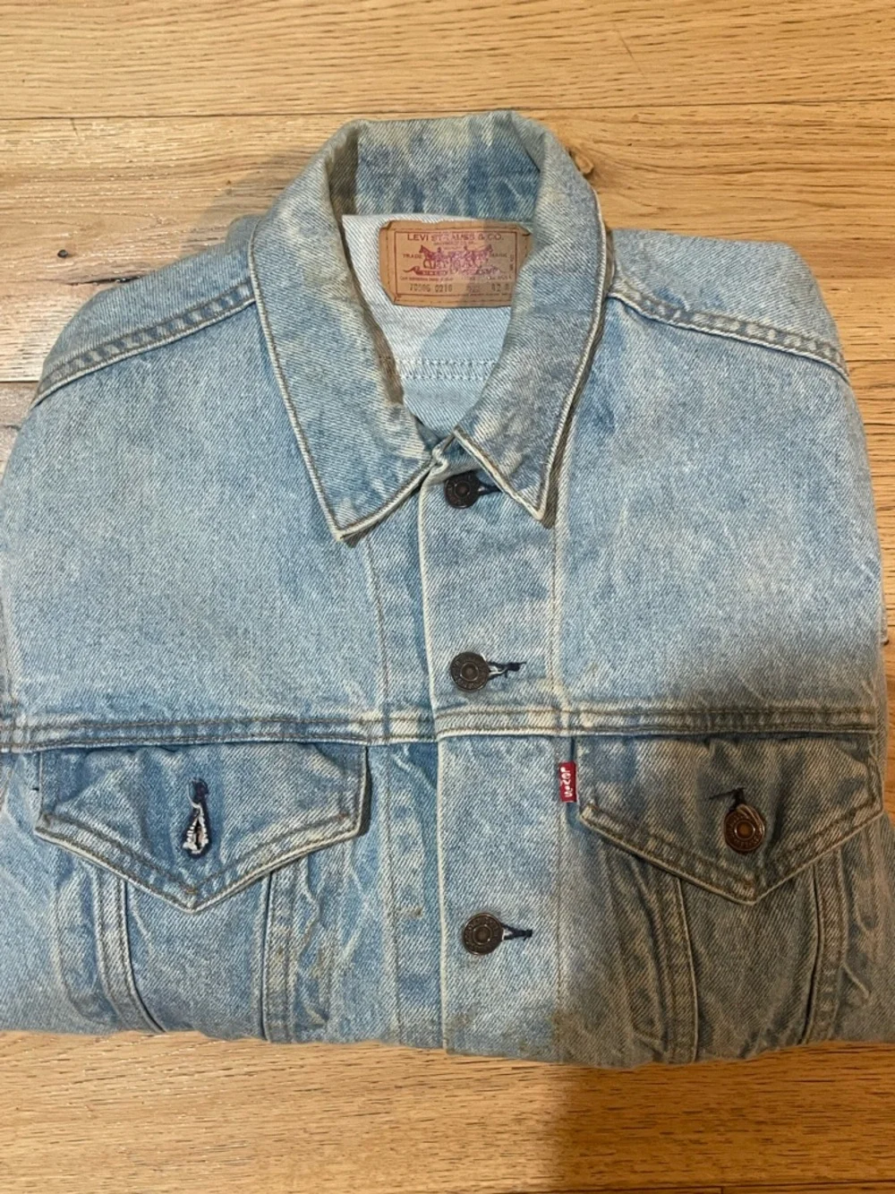 Vintage 1994 Hand-Painted Levi’s 70506 Trucker Jacket - Made in USA - Size 42 - Picture 6 of 6